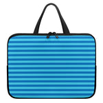 Blue Striped Pattern Print Laptop Sleeve With Handle
