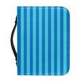 Blue Striped Pattern Print Leather Bible Cover