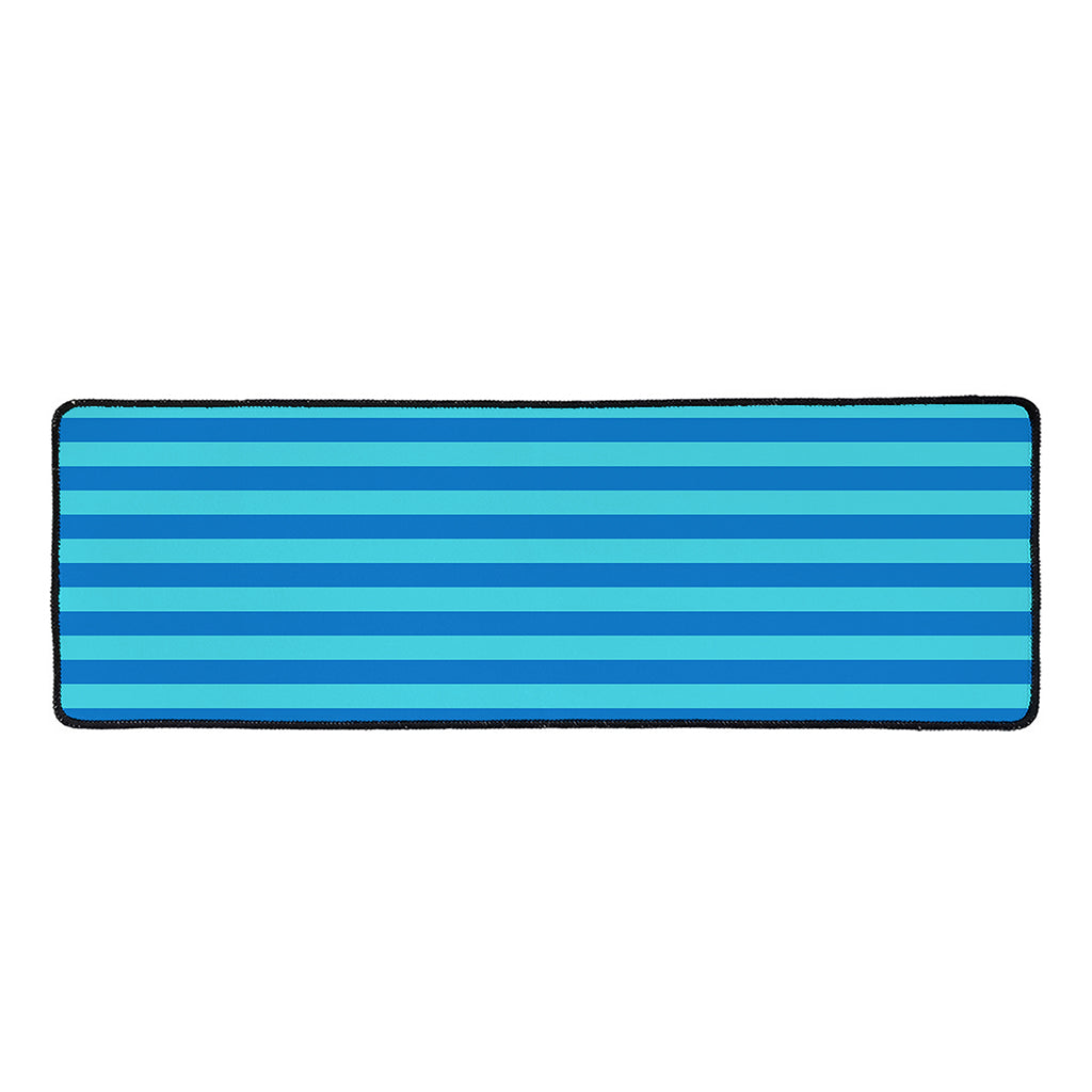 Blue Striped Pattern Print Long Kitchen Mat