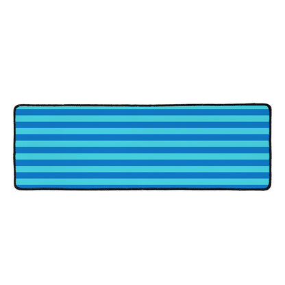 Blue Striped Pattern Print Long Kitchen Mat