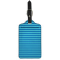Blue Striped Pattern Print Luggage Tag