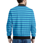Blue Striped Pattern Print Men's Bomber Jacket