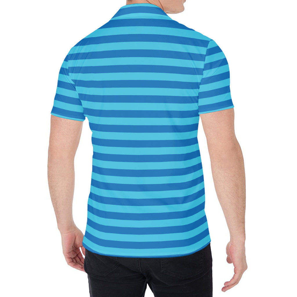 Blue Striped Pattern Print Men's Shirt