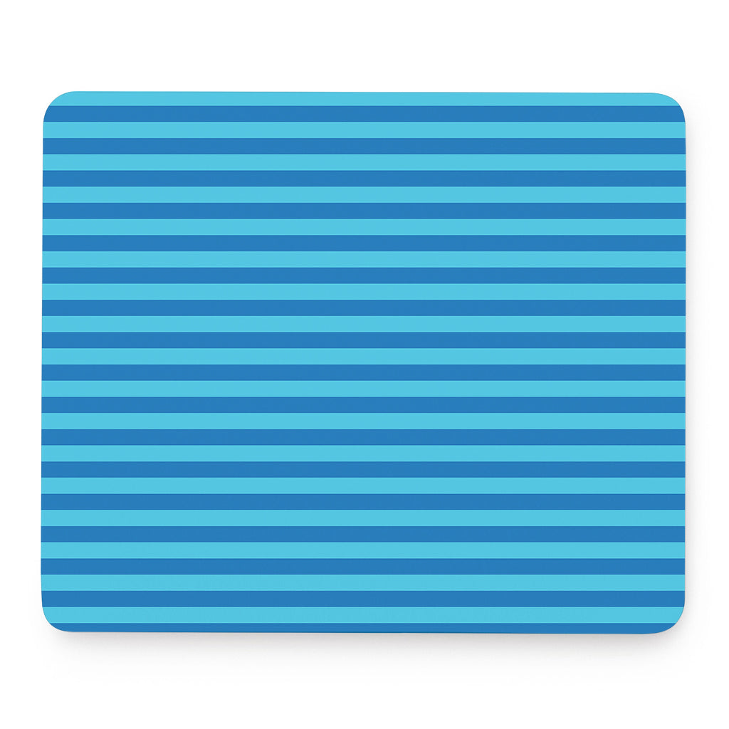 Blue Striped Pattern Print Mouse Pad