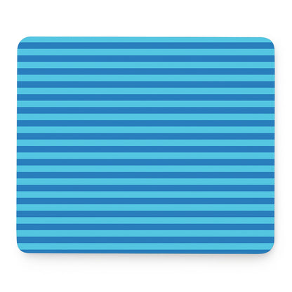 Blue Striped Pattern Print Mouse Pad