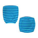 Blue Striped Pattern Print Office Chair Cover