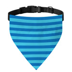Blue Striped Pattern Print Over The Collar Dog Bandana