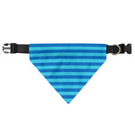 Blue Striped Pattern Print Over The Collar Dog Bandana