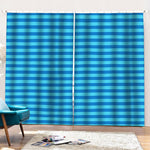 Blue Striped Pattern Print Pencil Pleat Curtains