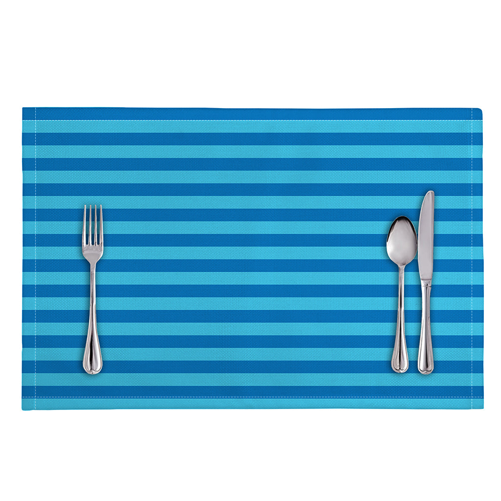 Blue Striped Pattern Print Placemat