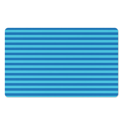 Blue Striped Pattern Print Polyester Doormat