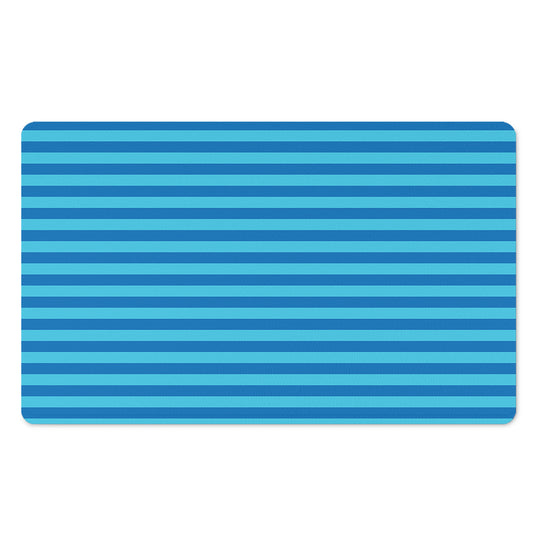 Blue Striped Pattern Print Polyester Doormat