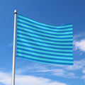 Blue Striped Pattern Print Polyester Flag
