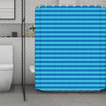 Blue Striped Pattern Print Polyester Shower Curtain