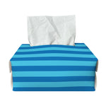Blue Striped Pattern Print Rectangle Tissue Box Cover
