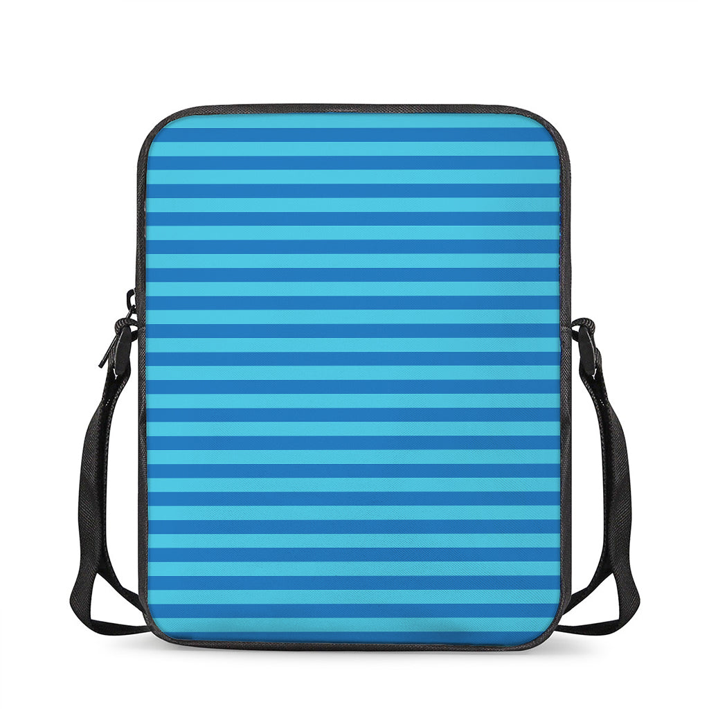 Blue Striped Pattern Print Rectangular Crossbody Bag