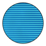 Blue Striped Pattern Print Round Floor Mat