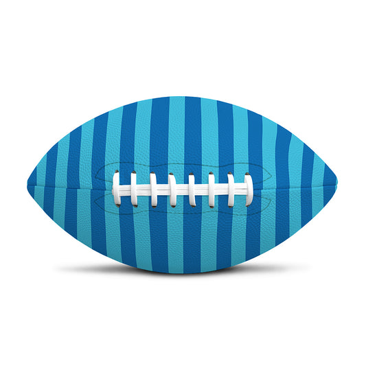 Blue Striped Pattern Print Rugby Ball