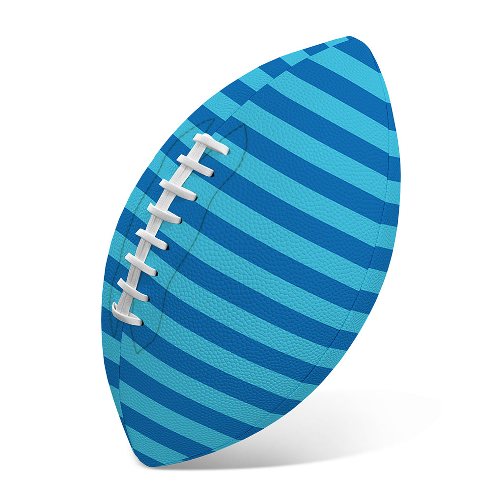 Blue Striped Pattern Print Rugby Ball