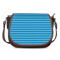Blue Striped Pattern Print Saddle Bag