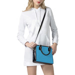Blue Striped Pattern Print Shoulder Handbag