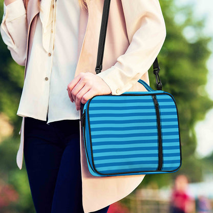 Blue Striped Pattern Print Shoulder Strap Bible Bag