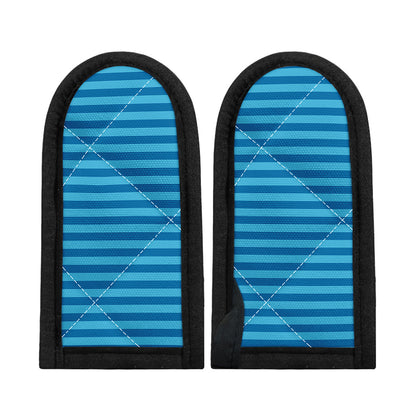 Blue Striped Pattern Print Skillet Handle Cover