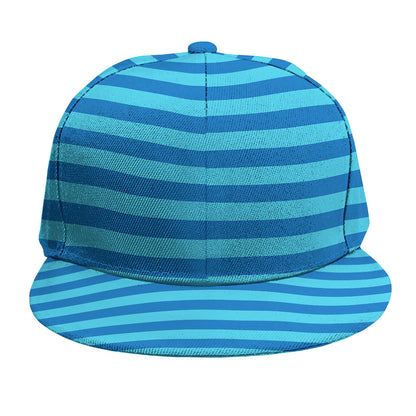 Blue Striped Pattern Print Snapback Cap
