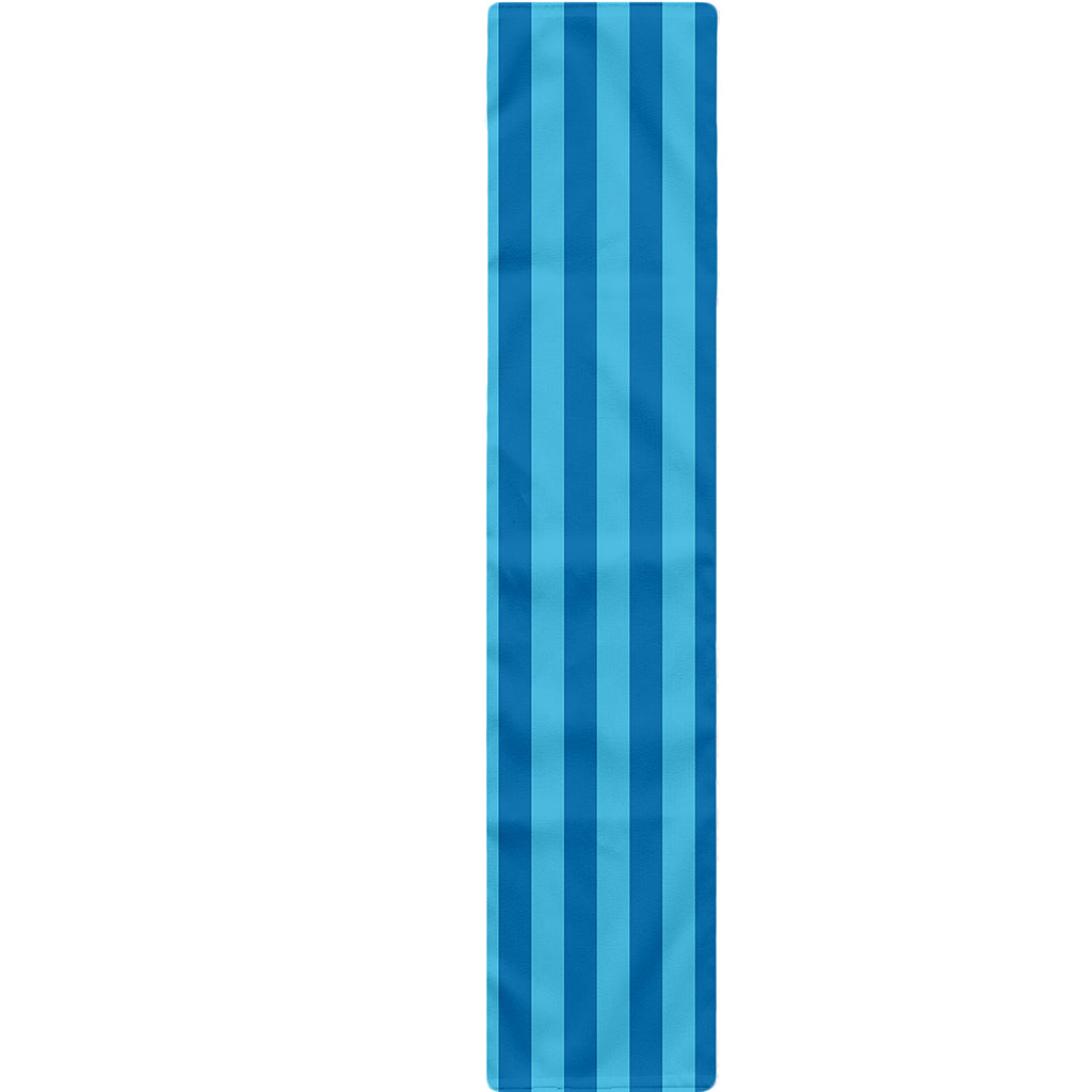 Blue Striped Pattern Print Table Runner