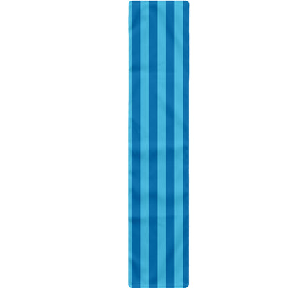 Blue Striped Pattern Print Table Runner