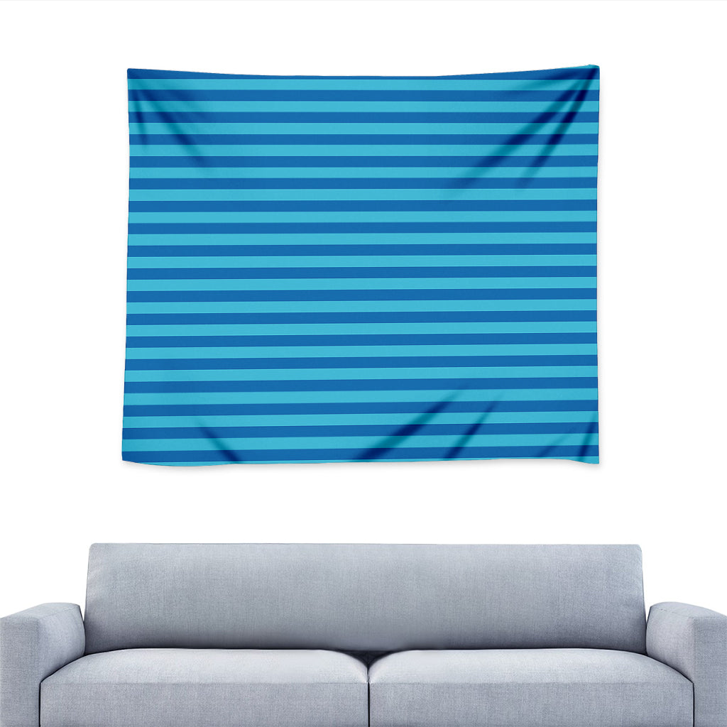 Blue Striped Pattern Print Tapestry