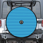 Blue Striped Pattern Print Tire Cover With Camera Hole