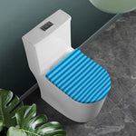Blue Striped Pattern Print Toilet Lid Cover