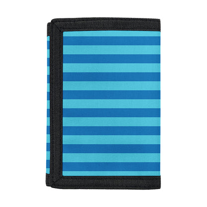 Blue Striped Pattern Print Trifold Wallet