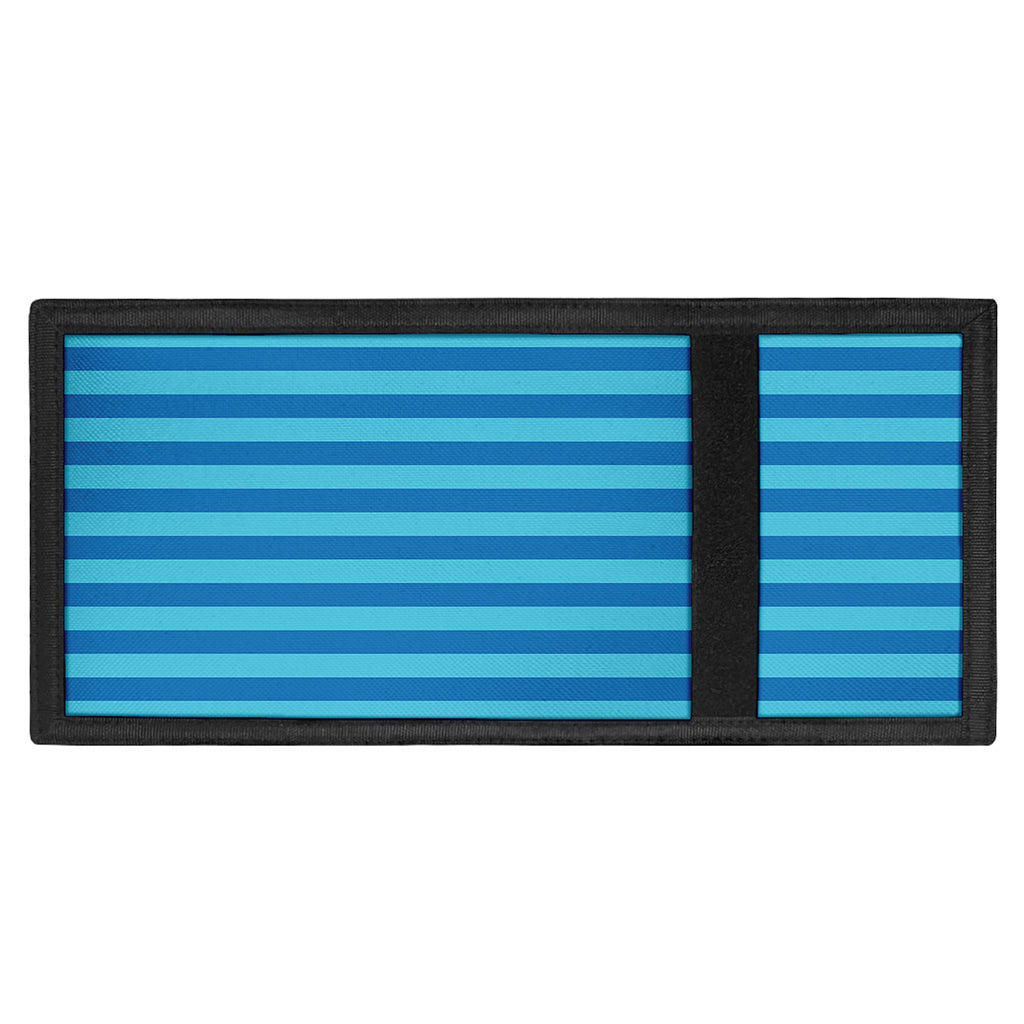 Blue Striped Pattern Print Trifold Wallet