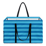Blue Striped Pattern Print Utility Tote Bag