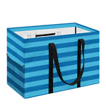 Blue Striped Pattern Print Utility Tote Bag