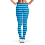 Blue Striped Pattern Print Women's Leggings