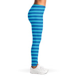 Blue Striped Pattern Print Women's Leggings