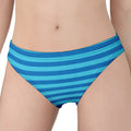 Blue Striped Pattern Print Women's Panties