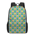 Blue Striped Pineapple Pattern Print 17 Inch Backpack