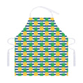 Blue Striped Pineapple Pattern Print Adjustable Apron