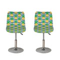 Blue Striped Pineapple Pattern Print Bar Stool Covers
