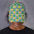 Blue Striped Pineapple Pattern Print Baseball Cap