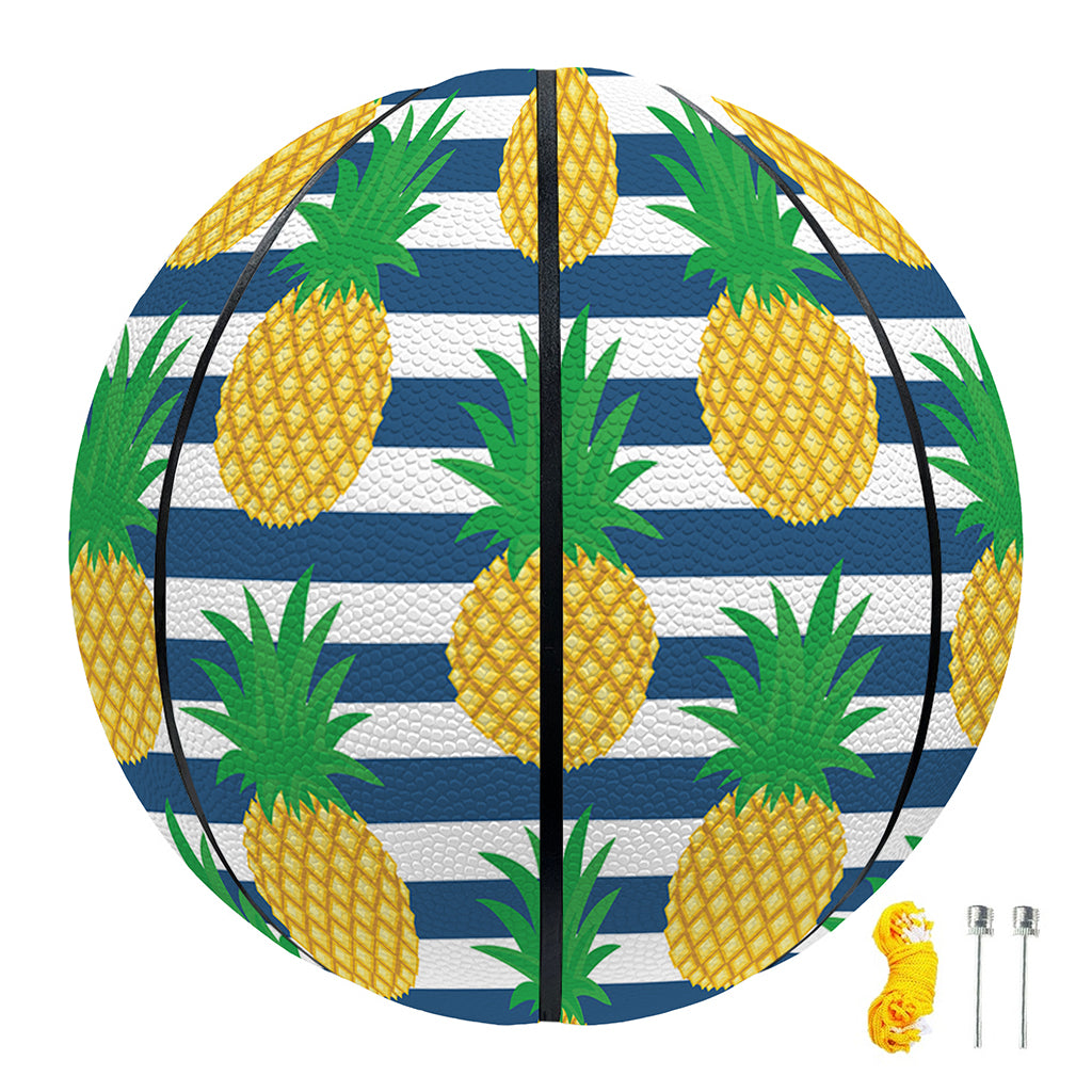 Blue Striped Pineapple Pattern Print Basketball