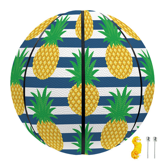 Blue Striped Pineapple Pattern Print Basketball