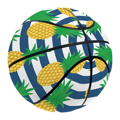 Blue Striped Pineapple Pattern Print Basketball