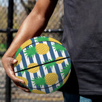 Blue Striped Pineapple Pattern Print Basketball