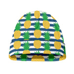 Blue Striped Pineapple Pattern Print Beanie