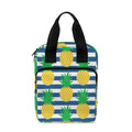 Blue Striped Pineapple Pattern Print Bible Tote Bag